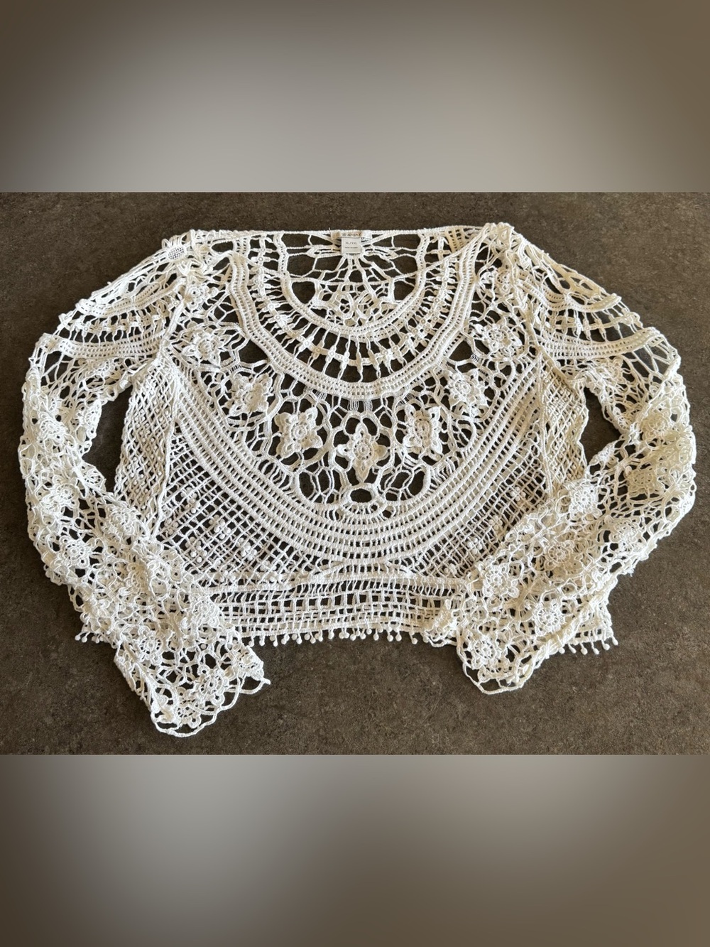 Ariat 100% Cotton XXL Crochet Crop Top Shirt Blouses Boho Bohemian Western Ranch